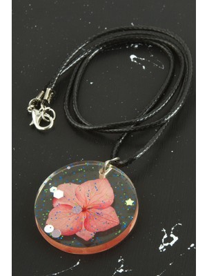 Zero Land Muratech Ortanca Çiçek Epoksi Kolye-Yruağzı