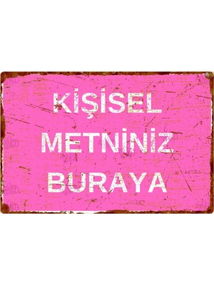 AYNED Print Kişiye Özel Retro Ahşap Tabela – Pas Efektli Dekoratif Kapı ve Duvar Süsü