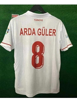 Türkiye Euro 2024 Iç Saha Forması (8 Numara) Beyaz