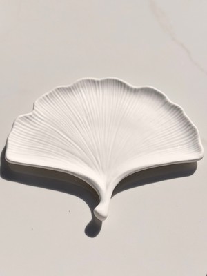 Mezra Art Deniz Kabuğu Dekoratif Tepsi Takı Organizer Mumluk Beyaz Premium Sunumluk