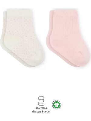 Paradise Sda Puan Derby Penye Soket Çorap 2'li BS10103 Pembe Ekru 4523