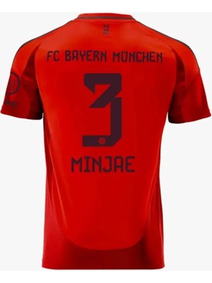 B. Münih 2024/25 Yeni Sezon Kim Min-Jae Iç Saha Forması (Red Kit)