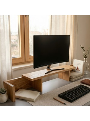 Lagomood Up Monitör Yükseltici Masaüstü Organizer Meşe