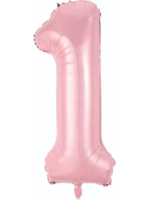 Deniz Parti 34''- 76 cm Pembe Folyo Balon 1 Rakam  1 Adet Özel Gün Kutlamaları İçin