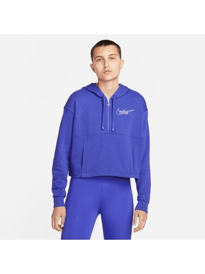 Nike W Nk Df Gt Ft Gx Hz Kadın Mavi Sweatshirt