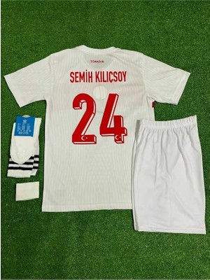 Türkiye Milli Takım Euro 2024 Semih Kılıçsoy Çocuk Forması 4'lü Set (White)