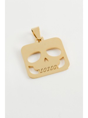 Zero Land Muratech Kuru Kafa Çelik Kolye Ucu 2,5 Cm-Sarı