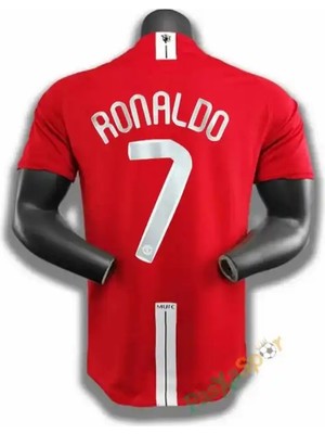 Kırmızı Kısa Kol / Moskova 2008 Şampiyonlar Ligi Finali Ronaldo Nostalji Forması (Red)-Aş00