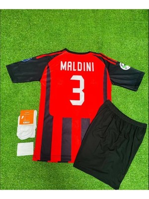 2007 Sezonu Paolo Maldini Nostalji Çocuk Forması 4'lü Set