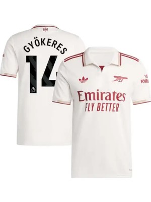 Arsenal 2025/26 Yeni Sezon Viktor Gyökeres Deplasman Forması (Beyaz)