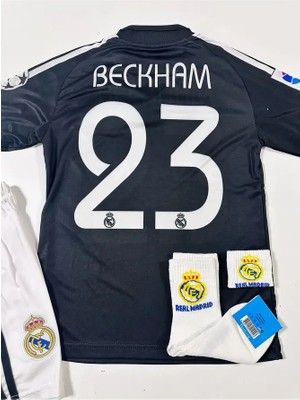 R.madridd 2004/05 Sezon D.a.v.i.d B.e.c.k.h.a.m Nostalji Çocuk Forması Armalı Set (Black)