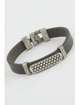 Zero Land Muratech Noktalı Suni Deri Bileklik-Siyah