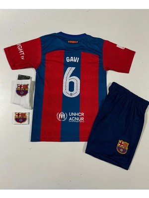 F.c B.a.r.c.e.l.o.n.a 2023-24 Sezon Gavi Iç Saha Çocuk Forması 4'lü Set (Armalı)