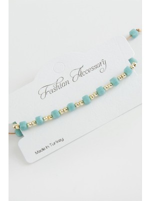 Zero Land Muratech Küp Top Metal Kristal Bileklik-Turkuaz