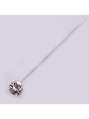 Zero Land Muratech Taşlı Kare Eşarp Iğnesi-Gümüş Rengi