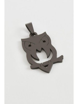 Zero Land Muratech Baykuş Çelik Kolye Ucu 3 Cm-Sarı