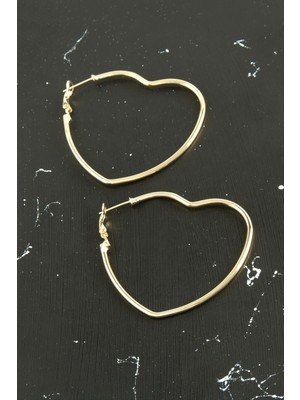 Zero Land Muratech Kalp Tr Küpe 4,5 Cm-Sarı