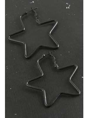 Zero Land Muratech Yıldız Tr Küpe 5,5 Cm-Siyah
