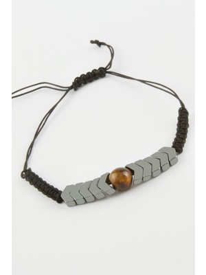 Zero Land Muratech Çuş Hematit Doğal Taş Bileklik-Antrasit