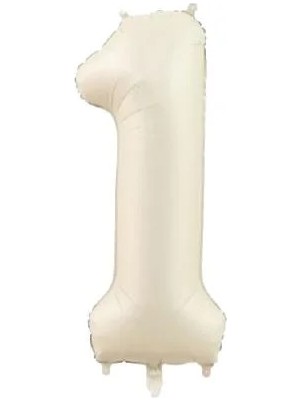 Deniz Parti 1 Rakam Krem Folyo Balon 34''- 76 cm