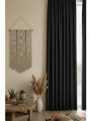 Dokuar Kadife Dokulu Premium Büzgü Ekstraforlu Düz Polyester Fon Perde