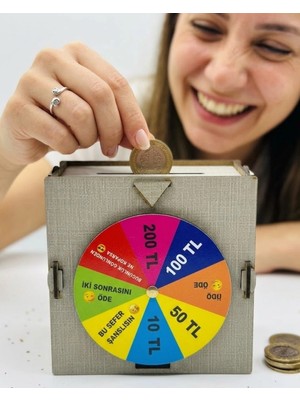 Flamex Şans Çarklı Kumbara Para Biriktirme Oyunu Eğlenceli Tasarım