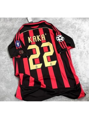 Efsane M.i.l.a.n Kaka 22 Nostalji Yetişkin Siyah-Kırmızı Kısa Kol Forması HD1199