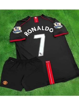 M.unitedd Moskova 2008 Sezonu Cristiano Ronaldo Çocuk Forması 4'lü Set (Black)