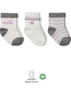 Gray Line Gry 3'lü Penye Boy And Girl Soket Çorap 10114 Gri Nel1