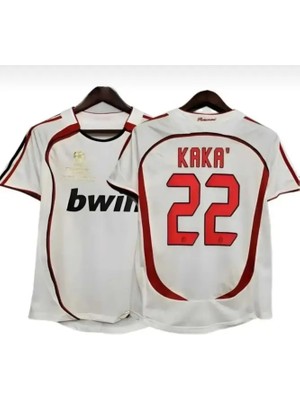 Kopya - Kaka Nostalji 22 Numara Şampiyonlar Ligi Yetişkin Futbol Forması Beyaz  Asf