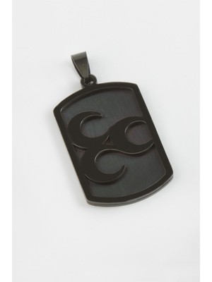 Zero Land Muratech Hilal Çelik Kolye Ucu 4 Cm-Siyah