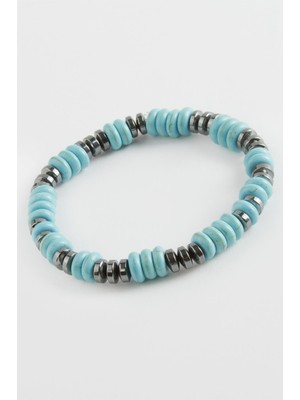 Zero Land Muratech Hematit Turkuaz Doğaltaş Bileklik-Turkuaz