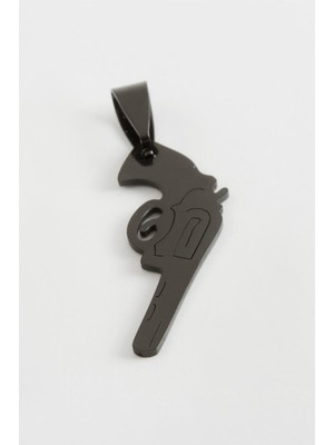 Zero Land Muratech Silah Çelik Kolye Ucu 4,5 Cm-Siyah