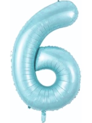 Deniz Parti 6 Rakam Mavi Folyo Balon 34''- 76 cm