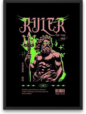 Poseidon "ruler Of The Sea" Retro-Modern Poster | Çerçevesiz