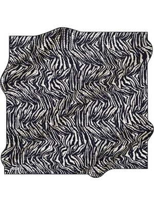 Aker Nostalji Tivil Ipek Eşarp Lacivert 8573-921