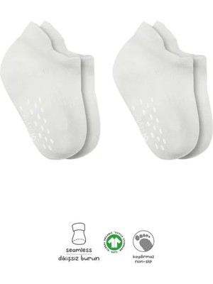 Naturion Szn1 2'li Sneakers Kaymaz Basic Penye Çorap 20103 Ekru Ekru Hnçr