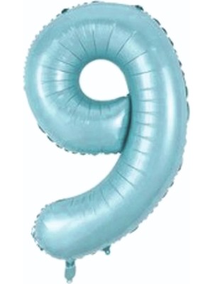 Deniz Parti 9 Rakam Mavi Folyo Balon 34''- 76 cm