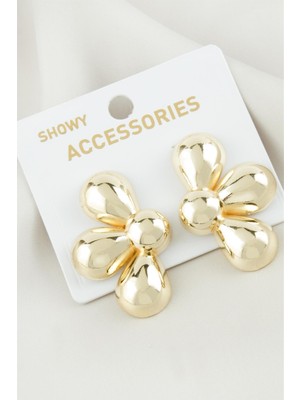 Zero Land Muratech Çiçek Metal Küpe-Sarı