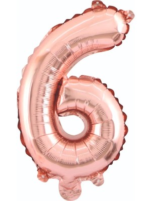 Deniz Parti 6 Rakam Rose Gold Folyo Balon 34''- 76 cm