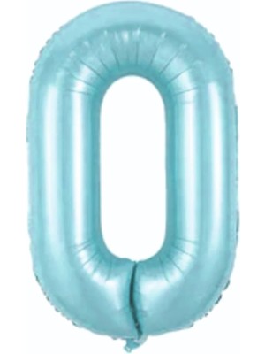 Deniz Parti 0 Rakam Mavi Folyo Balon 34''- 76 cm
