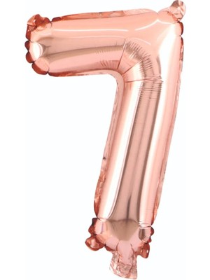 Deniz Parti 7 Rakam Rose Gold Folyo Balon 34''- 76 cm