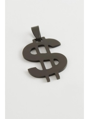 Zero Land Muratech Dolar Çelik Kolye Ucu 3 Cm-Siyah