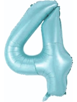 Deniz Parti 4 Rakam Mavi Folyo Balon 34''- 76 cm