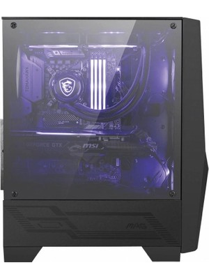 MSI Msı Mag Forge 100M Temperlı Cam 2X120MM 1X120MM Argb Fan Psu Yok Gamıng Siyah Kasa