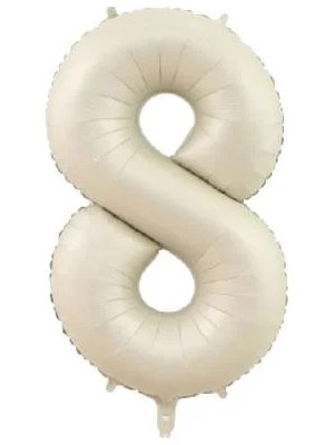Deniz Parti 8 Rakam Krem Folyo Balon 34''- 76 cm