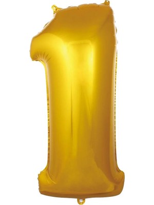 Deniz Parti 1 Rakam Altın Folyo Balon 34''- 76 cm