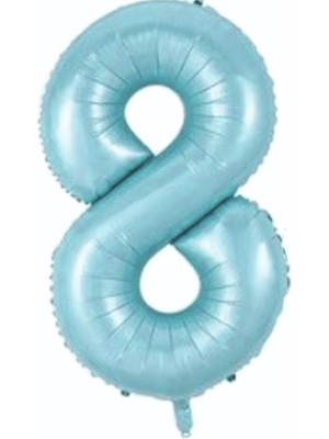 Deniz Parti 8 Rakam Mavi Folyo Balon 34''- 76 cm