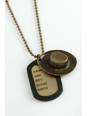 Zero Land Muratech Şapka Künye Metal Erkek Kolye-K