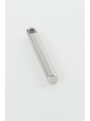 Zero Land Muratech Silindir Isim Yazılabilir Çelik Kolye Ucu 0,6x3,5 Cm-Gümüş Rengi